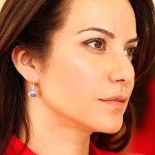 Hand Made Floral Silver and Garnet Earrings