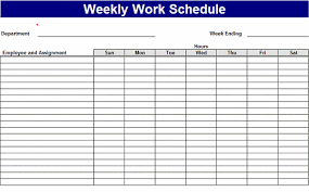 weekly work schedule schedules templates