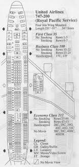 Vintage Airline Seat Map United Airlines Royal Pacific