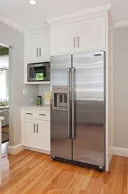 As You Can See It Isn T Too Hard To Fit Cabinets Around The Refrigerator In An Efficient Way M Farmhouse Kitchen Design Kitchen Layout Kitchen Cabinet Design