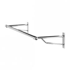 Maximise your shop floor space with our wall mounted clothes hanging rail measuring 2440mm in length and made with strong, chrome plated steel. Wall Mounted Screw Fix Clothes Garment Rail Hanging Rack 25mm Tube The Shop Fitting Shop