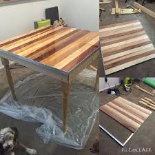 Small Table Made From Different Wood Types And Sealed With Epoxy Resin Table Types Of Wood Small Tables