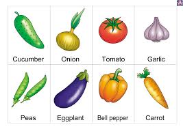 free printable vegetables flashcards with names for