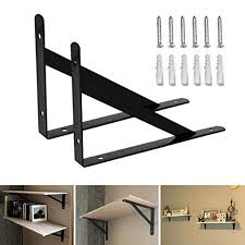 Lift cabinet in place and over the wall rail; Tlbtek 10 Pcs 12 Inch Black L Shelf Brackets Floating Wall Angle Corner Shelf Bracket Heavy Duty Hanging With Screws Triangle Rustic Cabinet Bathroom Shelf Support Bracket Legs Pricepulse