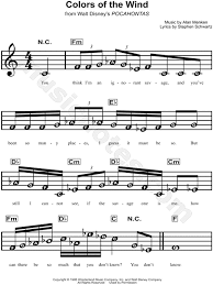 A Dream Is A Wish Your Heart Makes Chords Piano Print And Download Colors Of The Wind Sheet Music From Pocahontas Sheet Music Arranged For Pia Piano Sheet Music Beginners Clarinet Music Clarinet Sheet Music