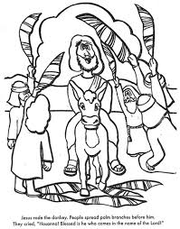 Search through 623,989 free printable colorings at getcolorings. Jesus Rode The Donkey When Entry Into Jerusalem In Palm Sunday Coloring Page Color Luna