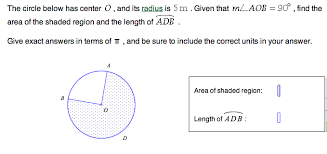 We'll first find the point of contact, which divides the line. Solved The Circle Below Has Center O And Its Radius Is Chegg Com
