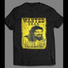 In the main event of the ppv between steve austin and kane, the cage would be lowered again when both the undertaker and. Pro Wrestler Cactus Jack Mick Foley Wanted Poster Shirt 80 S 90 S To Today Quality Artistic Graphic Shirts