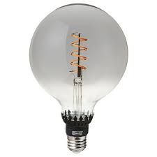 rollsbo led bulb e26 200 lumen dimmable globe gray clear glass 5 125 mm ikea in 2021 led light bulb led bulb light bulb