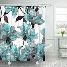 Emvency 72 X72 Shower Curtain Waterproof Blue Flower Flo Https Www Amazon Com Dp B07 In 2020 Teal Shower Curtains Black Shower Curtains Watercolor Shower Curtain