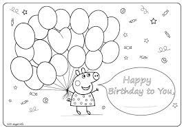 Happy birthday and frozen characters col. Peppa Pig Happy Birthday Coloring Page Kids Pages Info