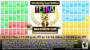 T e t r i s is a tribute to the t e t r i s game, and it is not an affiliate to the tetris company. Nintendo News Tetris 99 Hard Drops A Free Update With Team Battle Mode And Additional Features In Lead Up To 10th Maximus Cup Business Wire