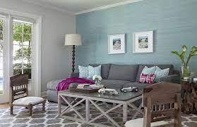 Sectional is a great furniture option that'll automatically become the focal point of the room. Living Room With Blue Green Accent Wall Gray Living Room Design Teal Living Rooms Living Room Grey