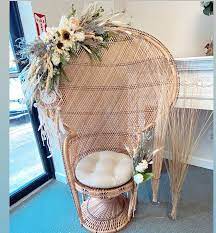 Boho Peacock Shower Chair Baby Shower Chair Beach Baby Showers Bridal Shower Chair