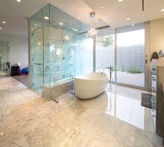 ❮ ❯ bathroom tile designs to inspire you glass mosaic with modern sink modern bathroom glass mosaic backsplash 15 Modern Bathrooms With Glass Showers