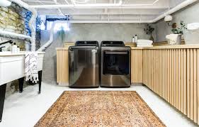 Ceramic and porcelain tile are classic laundry room flooring materials since they are durable, easy to clean, and waterproof if installed well. Reveal Pearlgoesmodern Basement Laundry Room
