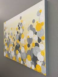 Yellow And Gray Textured Tree Art Diptych Set Of Two Custom Etsy Flower Painting Canvas Yellow Home Decor Yellow Living Room