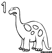 These alphabet coloring sheets will help little ones identify uppercase and lowercase versions of each letter. One Dinosaur Coloring Page Free One Dinosaur Online Coloring