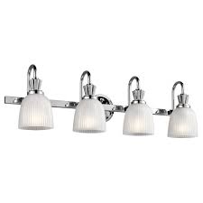 Beveled mirror adds a glamorous touch. Ip44 Led Over Bathroom Mirror Wall Light With 4 Ribbed Glass Shades