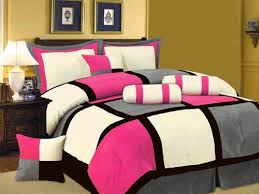 Classic grey bed sets with single & double sets, in prints & plain, perfect to elevate the look of your room this season. Grand Linen Oversize Hot Pink Black Grey Comforter Set Micro Suede Patchwork Bed In A Bag Twin Size Bedding Buy Online In Grenada At Grenada Desertcart Com Productid 59071877