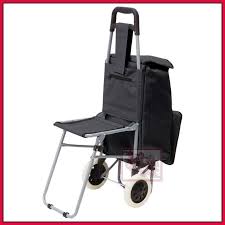 Rolling Trolley Bag Cart Handicapped Elderly Shopping Chair Stool Walker Support Trolley Bags Folding Chair Rolling Bag