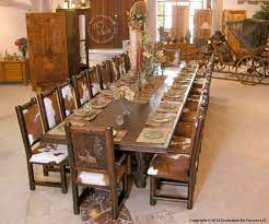 Shop our best selection of rustic & western style end tables and side tables to reflect your style and inspire your home. Rustic Hand Carved Lodge Table Solid Wood With Matching Chairs Large Dining Room Table Long Dining Room Tables Long Dining Table