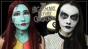 Easy Jack Skellington & Sally Halloween Makeup || The Nightmare Before  Christmas