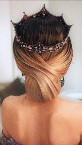 Pin By Bernice Jackson On Crowns Bandeaus Tiaras Royalty Elegant Wedding Hair Wedding Hairstyles With Crown Wedding Hairstyles