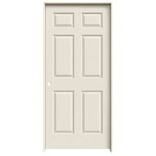 Metrie 36 In X 80 In Righthand Primed 6 Panel Textured Prehung Interior Door With Flat Jamb Lowe S Canada