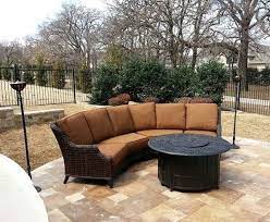 Patio Renaissance Monticello Sectional With Tiki Torches From Designer S Trading Company And A Hanamint Chateau Pr Patio Patio Fireplace Outdoor Furniture Sets