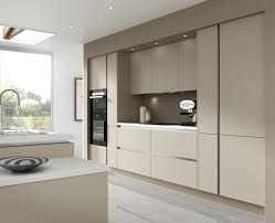 warm grey handless kitchen rigid built