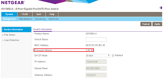 How To Check The Firmware Version On A Prosafe Web Managed Plus Switch Answer Netgear Support