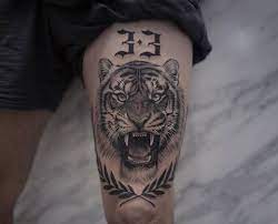 By Lazer Liz Tattoos For Guys Badass Lion Tattoo Thigh Tattoo Men