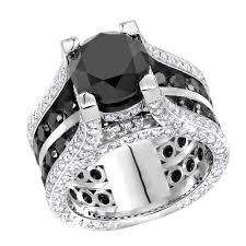 Black diamonds are treated to permanently create the intense black color. White Gold Ring Black Diamond Novocom Top