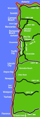 oregon coast map and mileage chart map of oregon coast and