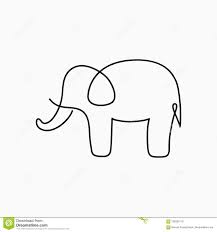 Illustration About Elephant One Line Drawing Continuous Line Animal Hand-drawn Illustration For Logo Emblem A Line Art Design Line Art Drawings Line Drawing