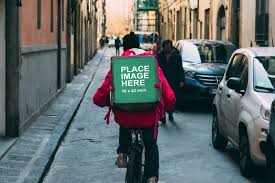 Download Free Mockup Bike Courier With Satchel