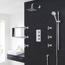 Large spray gives you a more function: Buy Milan Bathroom Shower Set With Square Rainfall Shower Head Body Massage Milan Shower