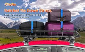 The secret to reducing the noise from roof straps lies in the proper strapping technique. Amazon Com Ohuhu Ratchet Tie Down Straps 4 Pack 15 Ft 500 Lbs Load Cap With 1500 Lb Breaking Limit Cargo Car Truck Roof Rack Rachet Strap Set For Lawn