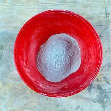 White cement mix and red powder oxide pigment. How To Color Concrete Crafts Pigment Tests Artsy Pretty Plants