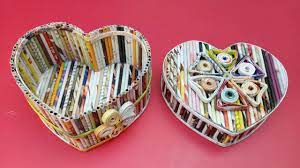 How To Make A Jewellery Box Using Newspaper Cardboard Diy Newspaper Cr Diy Newspaper Newspaper Crafts Recycled Paper Crafts