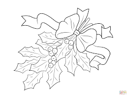 Check spelling or type a new query. Christmas Holly With Bow Coloring Page Free Printable Coloring Pages Coloring Home