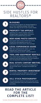You've always been interested in real estate. 25 Ways To Make Money As A Real Estate Agent Key Real Estate Resources