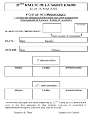 • index clair et pratique. Fiche De Reconnaissance 2015 1 Par Asa Fichier Pdf