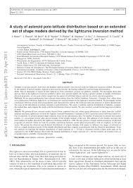 Maybe you would like to learn more about one of these? Pdf A Study Of Asteroid Pole Latitude Distribution Based On An Extended Set Of Shape Models Derived By The Lightcurve Inversion Method