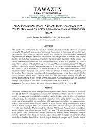 Berikut ini beberapa ayat alquran tentang ikhlas yang tersebar di berbagai surat dalam alquran. Pdf Nilai Pendidikan Wanita Dalam Surat Al Ahzab Ayat 28 35 Dan Ayat 59 Serta Aplikasinya Dalam Pendidikan Islam