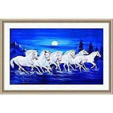 Pin By Rachit Shah Art On Painting Horse Canvas Painting Seven Horses Painting Horse Wall Art Canvases
