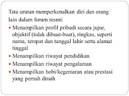 Gimana sih cara memperkenalkan diri yang elegan?? Memperkenalkan Diri Ppt Download