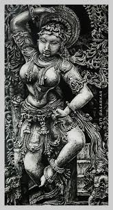 Indian Ancient Sculpture Graphite Pencil Sketch Stone Sculpture Art Indian Sculpture Canvas Painting Designs