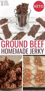 The spice mix and slow cooking are responsible for the jerky's great texture and amazing flavor. Ground Beef Jerky Recipe With Hamburger Or Venison Low Carb Yum